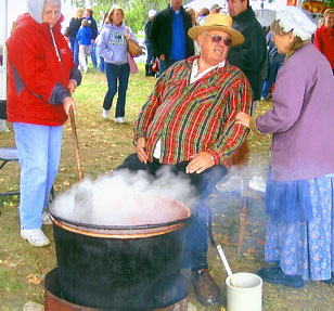 See how they stir the apples down to apple butter, at the Apple Stir Fall Harvest Festival at MacQueen Apple Orchard, Cider Mill, Farm Market, and Pick Your Own Apples, Holland, Ohio, west of Toledo 