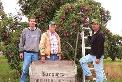 Bobby, Bob and Jeff MacQueen are the officers of MacQueen Apple Orchard, Cider Mill, Farm Market, and Pick Your Own Apples, Holland, Ohio, west of Toledo